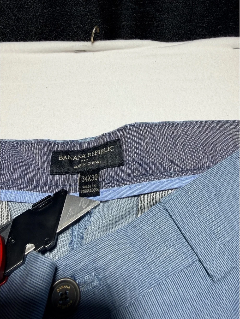 Banana Republic Aiden Chino Men’s 34x30 Blue Straight Leg Pants NW